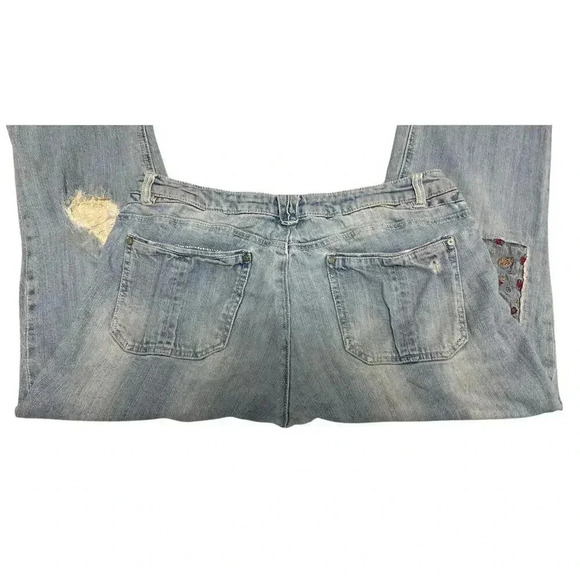 Artisan Craft Democracy Women's Patchwork Distressed Jeans Size 15 Blue - Picture 8 of 9